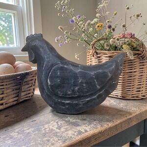 Rustic Chicken Hen Figurine Farmhouse Country Kitchen Decor Resin 6" Cottagecore